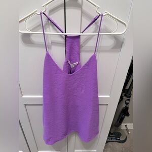 Newbery Kustom textured Violet purple v-neck tank top